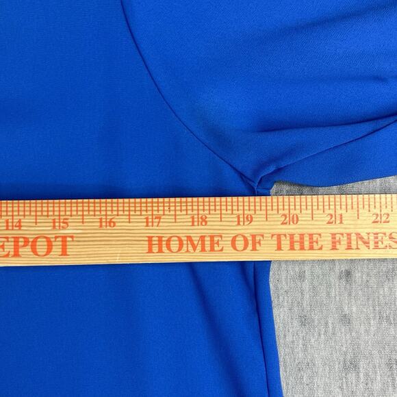 Vintage Givenchy For Chesa Mother Of Pearl Button Up Blouse Blue Size 6 Pleated - Picture 9 of 15